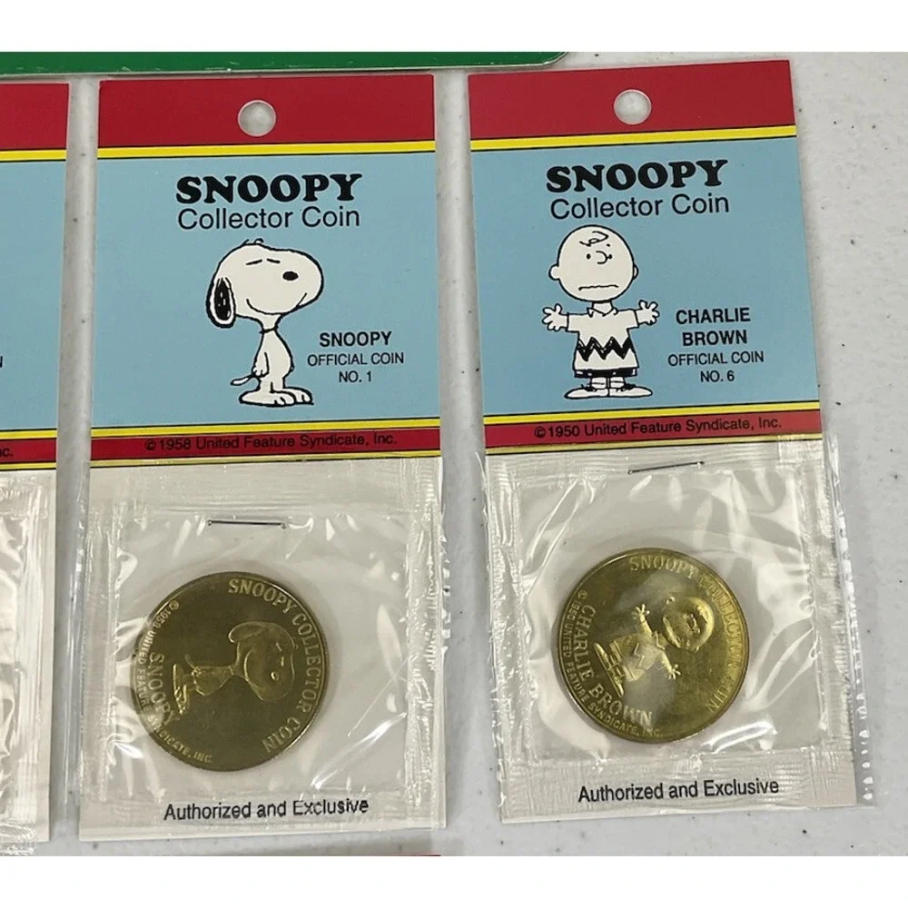 Knotts Berry Farm Camp Snoopy Set Of 6 Collector Coins & Display Board